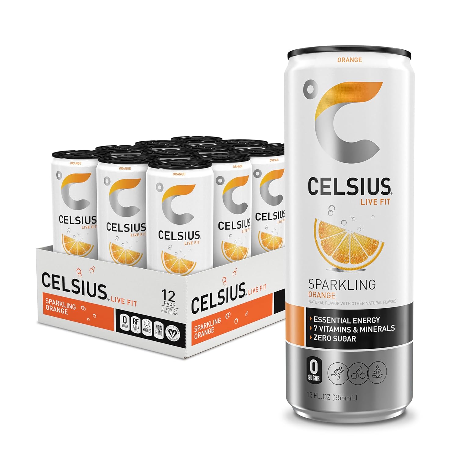 Read more about the article CELSIUS Sparkling Orange, Functional Essential Energy Drink 12 Fl Oz (Pack of 12)