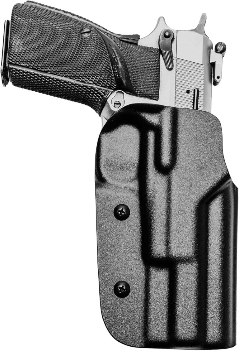Read more about the article Browning High Power 9 OWB Holster – USA Made – Fits Browning High Power 9 – Classic OWB Holster by Blade-Tech Holsters, Outside Waistband Open Carry (Right Hand)