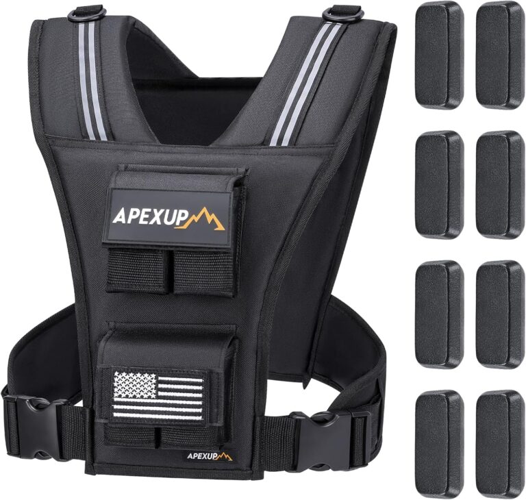 Read more about the article APEXUP Adjustable Weighted Vest Men 20lbs/30lbs/40lbs Weights with Reflective Stripe, Weight Vest Woman Workout Vest for Strength Training Running Walking