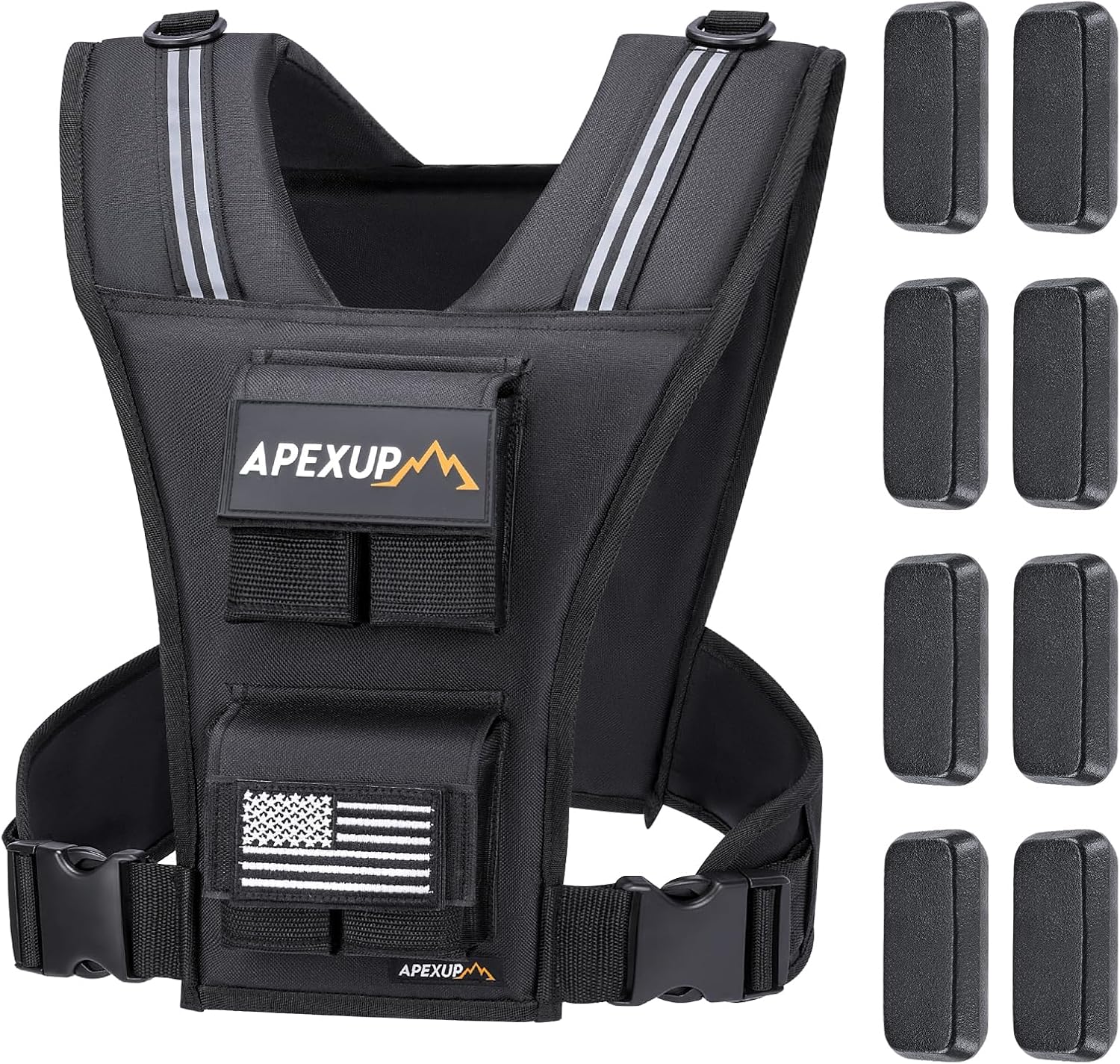 You are currently viewing APEXUP Adjustable Weighted Vest Men 20lbs/30lbs/40lbs Weights with Reflective Stripe, Weight Vest Woman Workout Vest for Strength Training Running Walking