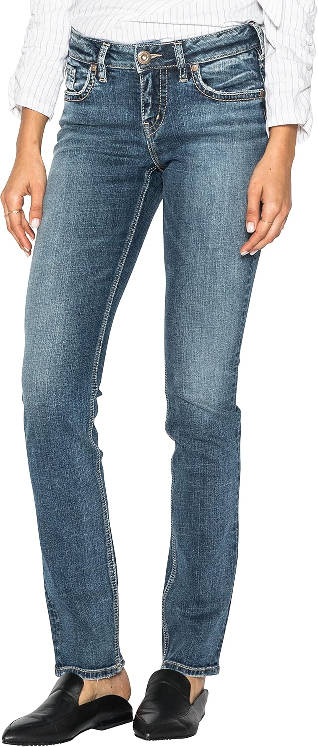 Read more about the article Silver Jeans Co. Women’s Suki Mid Rise Curvy Fit Straight Leg Jeans