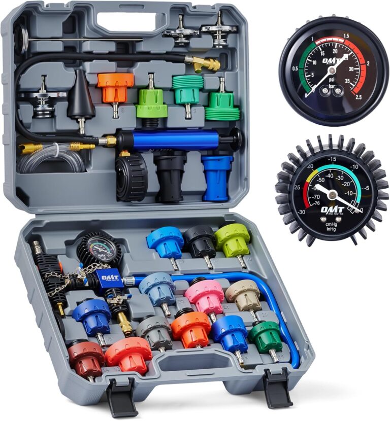 Read more about the article Orion Motor Tech Coolant Pressure Tester Kit, 33pc Master Coolant Vacuum Refill Kit with 23 Radiator Adapters, Radiator Cooling System Pressure Tester Kit with Vacuum Pump Vacuum Purge & Refill Tool