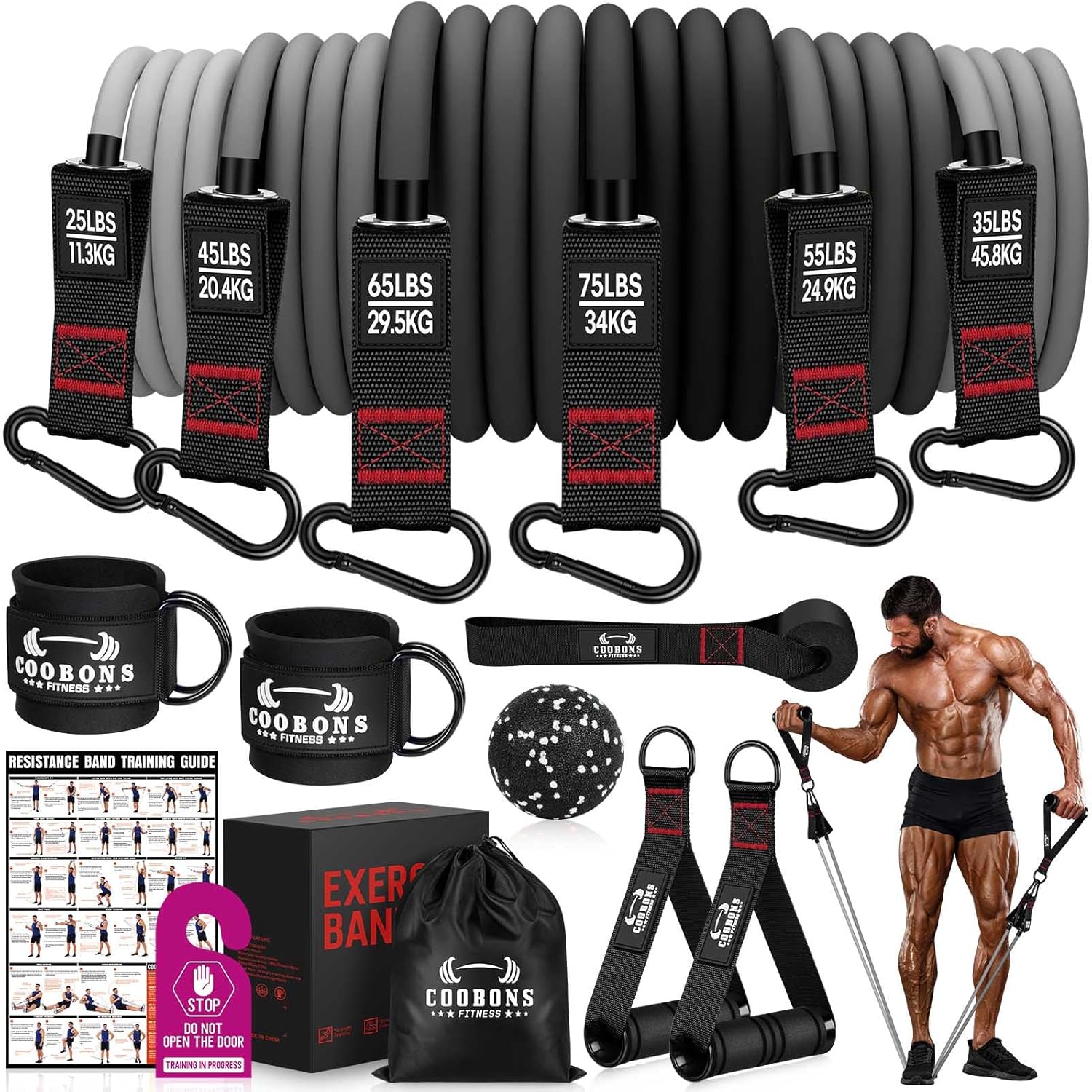 Read more about the article Heavy Resistance Bands for Working Out, 300LBS Exercise Bands with Handles, Workout Bands for Men, Weight Fitness Bands Set for Muscle Training, Strength, Slim, Yoga, Home Gym Equipment