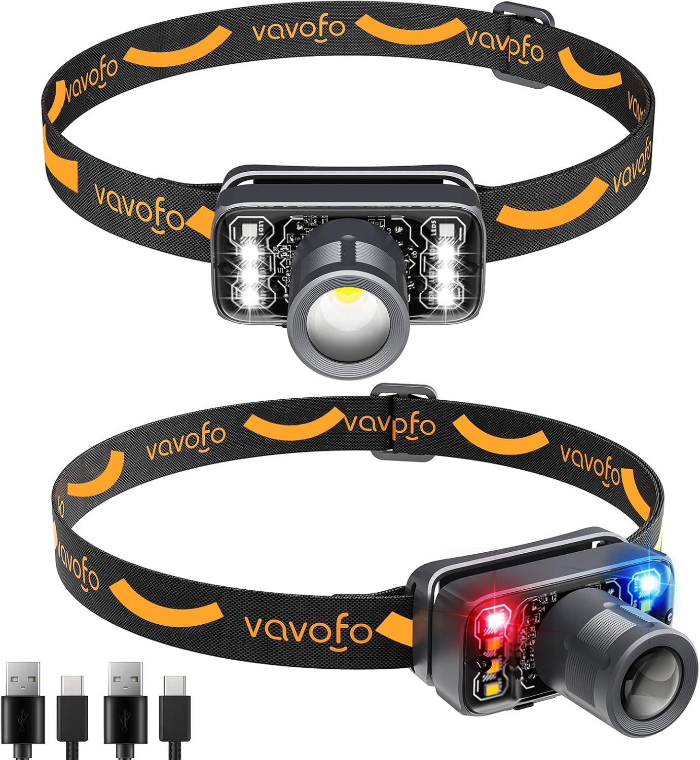Read more about the article VAVOFO 2-Pack LED Headlamp Flashlight, 500 Lumen Rechargeable Waterproof Outdoor Headlight with Bright White +Red Light, Stepless Dimming, Lightweight, Adjustable Headband, 5 Modes for Camping