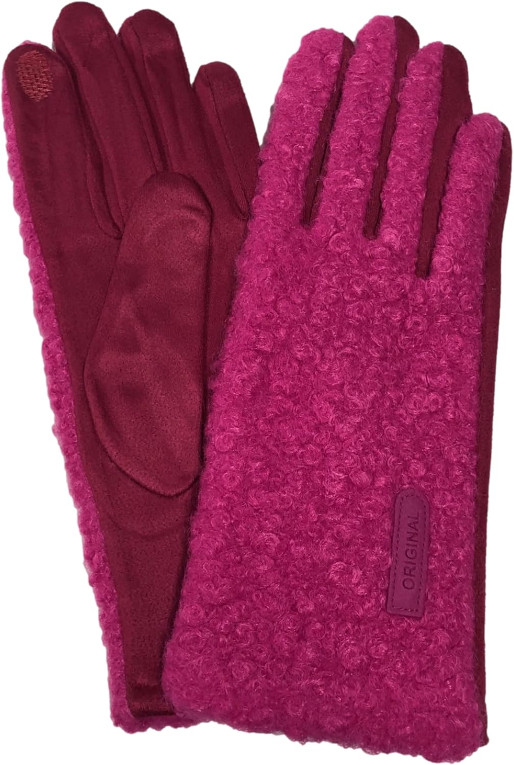 Read more about the article Original USA Womens Fuzzy Hot Pink Fuchsia Stretch Fit Text & Tech Touchscreen Driving Gloves