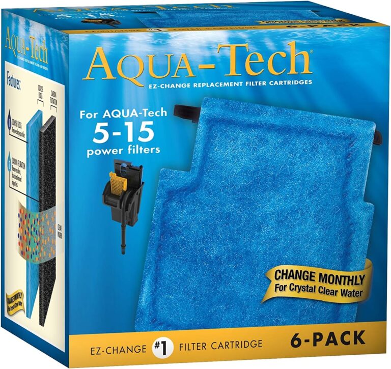 Read more about the article Aqua-Tech EZ-Change Replacement Filter Cartridges for Clear Aquarium Water, 5-15 Power Filters, Blue, EZ Change # 1 – 6 Count (Pack of 1)