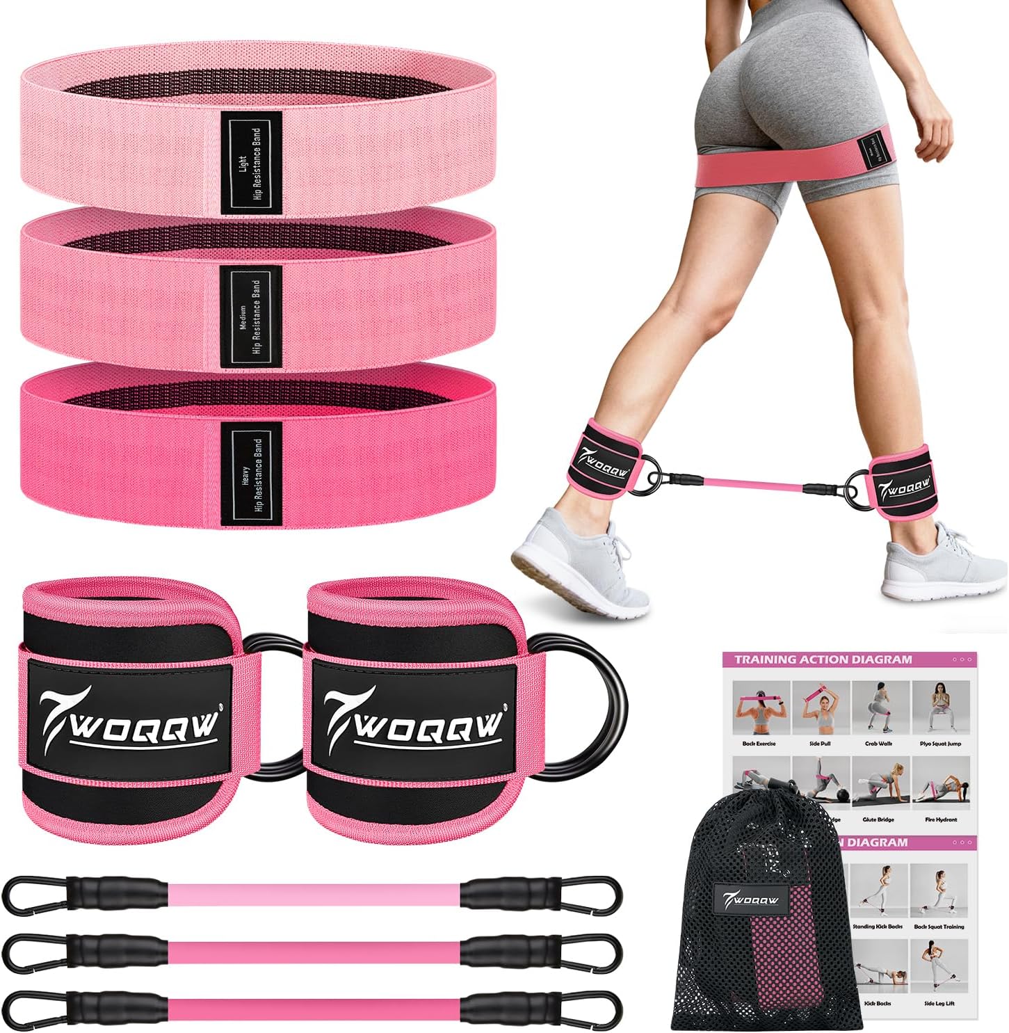 Read more about the article WOQQW Resistance Bands Set – Ankle Resistance Bands with Cuffs for Legs & Glute Workout, Fabric Booty Bands for Women, Home Gym Exercise Equipment for Hip, Pilates, Fitness, Yoga, Physical Therapy