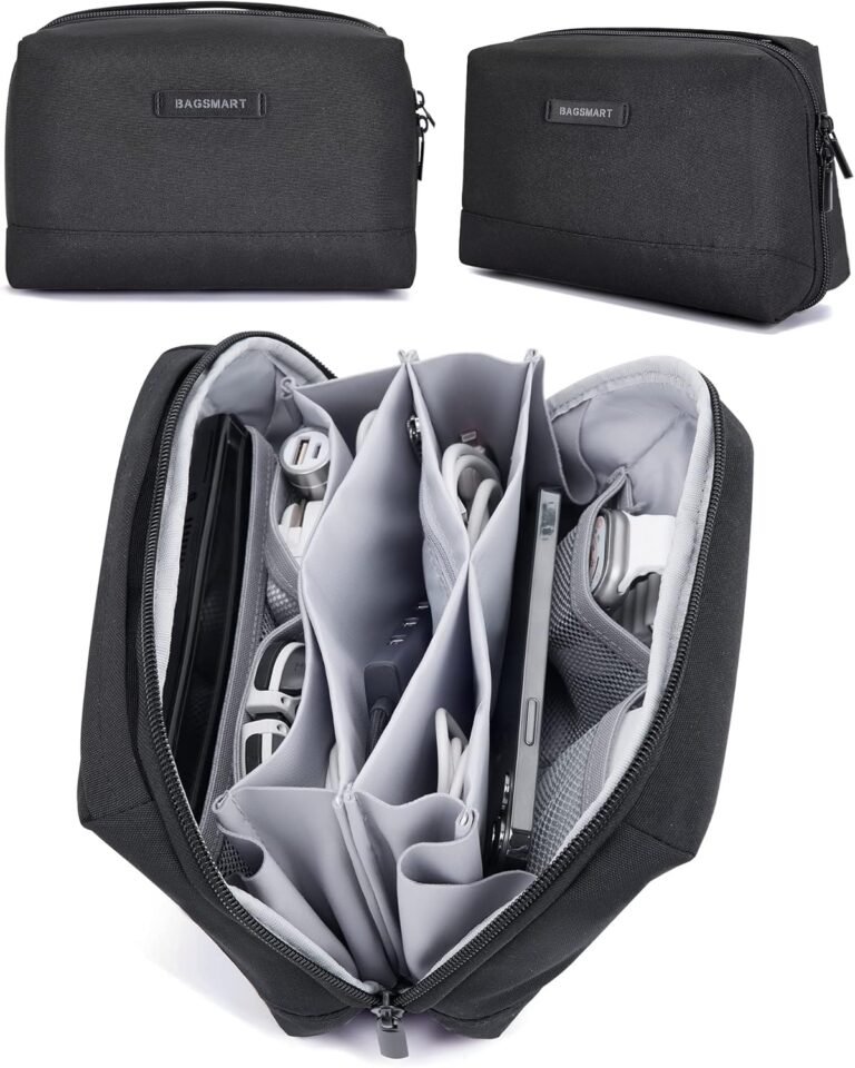 Read more about the article BAGSMART Electronics Organizer Pouch, Travel Tech Organizer Bag for Travel Essentials, Cord Organizer Bag as Travel Accessories for Men Women, Portable Charger Organizer with Handle, Black