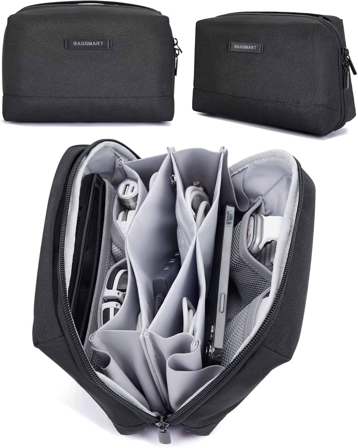 Read more about the article BAGSMART Electronics Organizer Pouch, Travel Tech Organizer Bag for Travel Essentials, Cord Organizer Bag as Travel Accessories for Men Women, Portable Charger Organizer with Handle, Black
