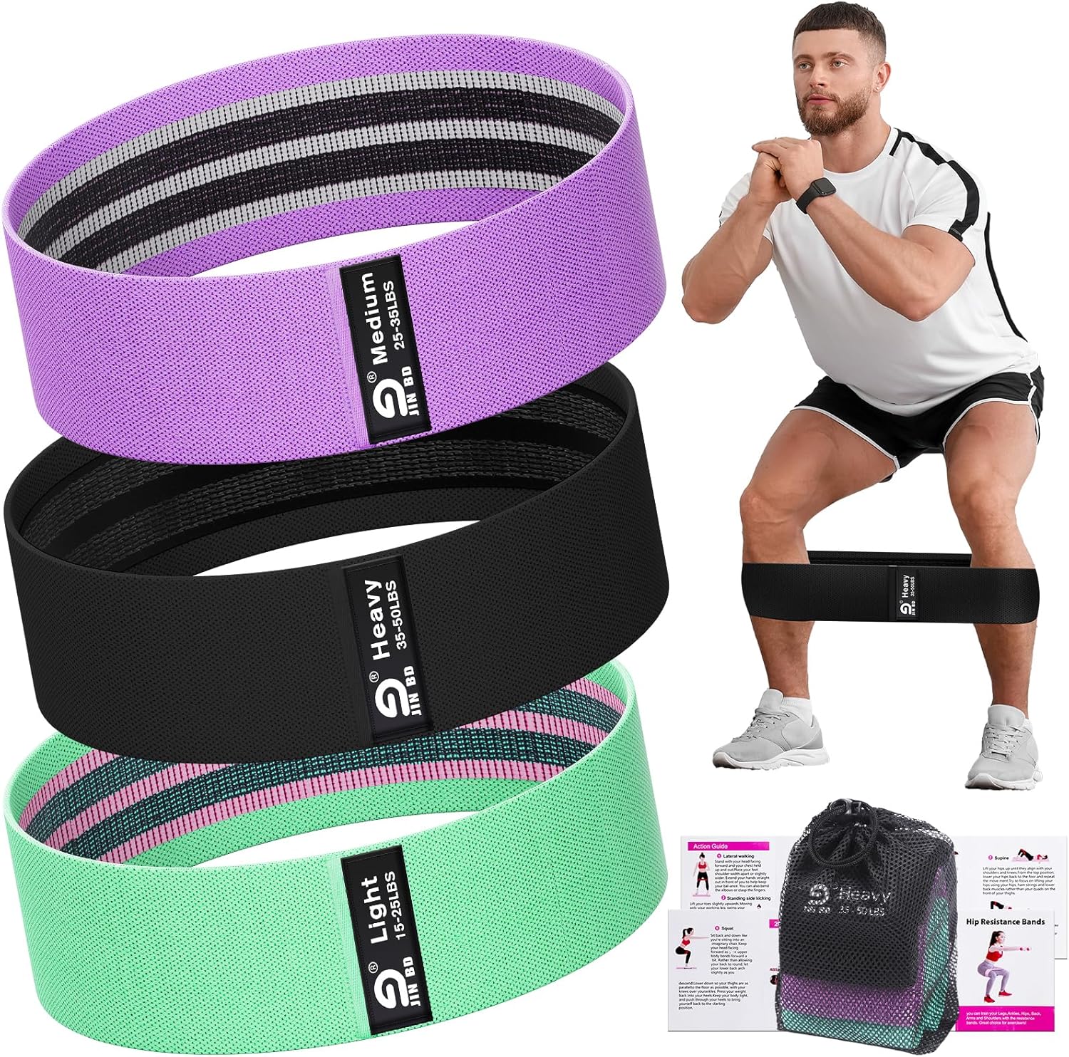 Read more about the article Fabric Resistance Bands Set – Booty Bands for Legs & Glutes, 3 Resistance Levels, Non-Slip Workout Bands for Women & Men, Ideal for Yoga, Pilates, Fitness, and Home Workouts