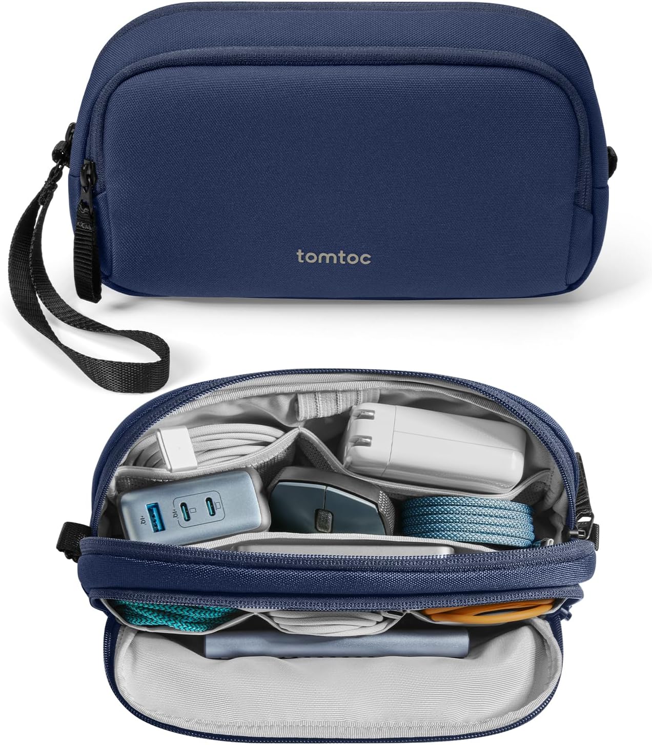 Read more about the article tomtoc Electronic Organizer Travel Case, Water Resistant Dual Compartment Tech Pouch Cable Organization Storage Bag for Charger, Cord, Phone, Hard Drive, Power Bank, Accessories Travel Essentials
