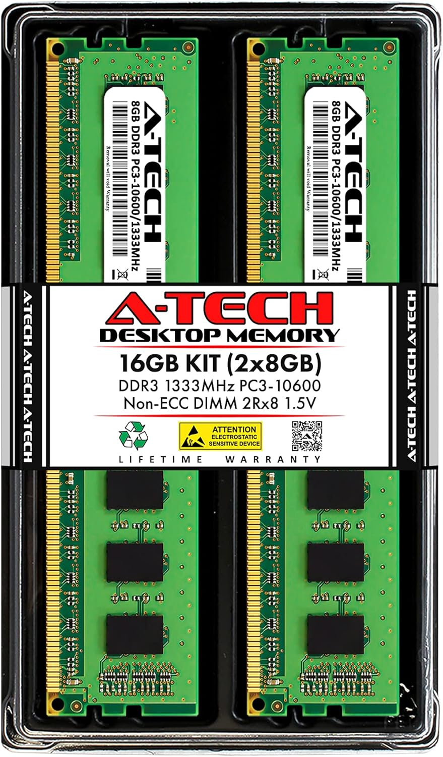 Read more about the article A-Tech 16GB Kit (2x8GB) RAM for Dell OptiPlex 9010, 7010, 3010, 990, 790, 390 (USFF/SFF/MT/DT) | DDR3 1333 MHz DIMM PC3-10600 UDIMM Memory Upgrade