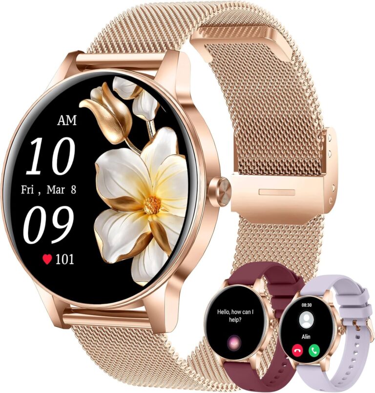 Read more about the article Smart Watch for Women(Answer/Make Calls), 1.27″ HD Screen Fitness Tracker with Heart Rate/Sleep Monitor, 130+ Sport Modes IP68 Waterproof Activity Tracking, Smartwatch for Android Phones iPhone