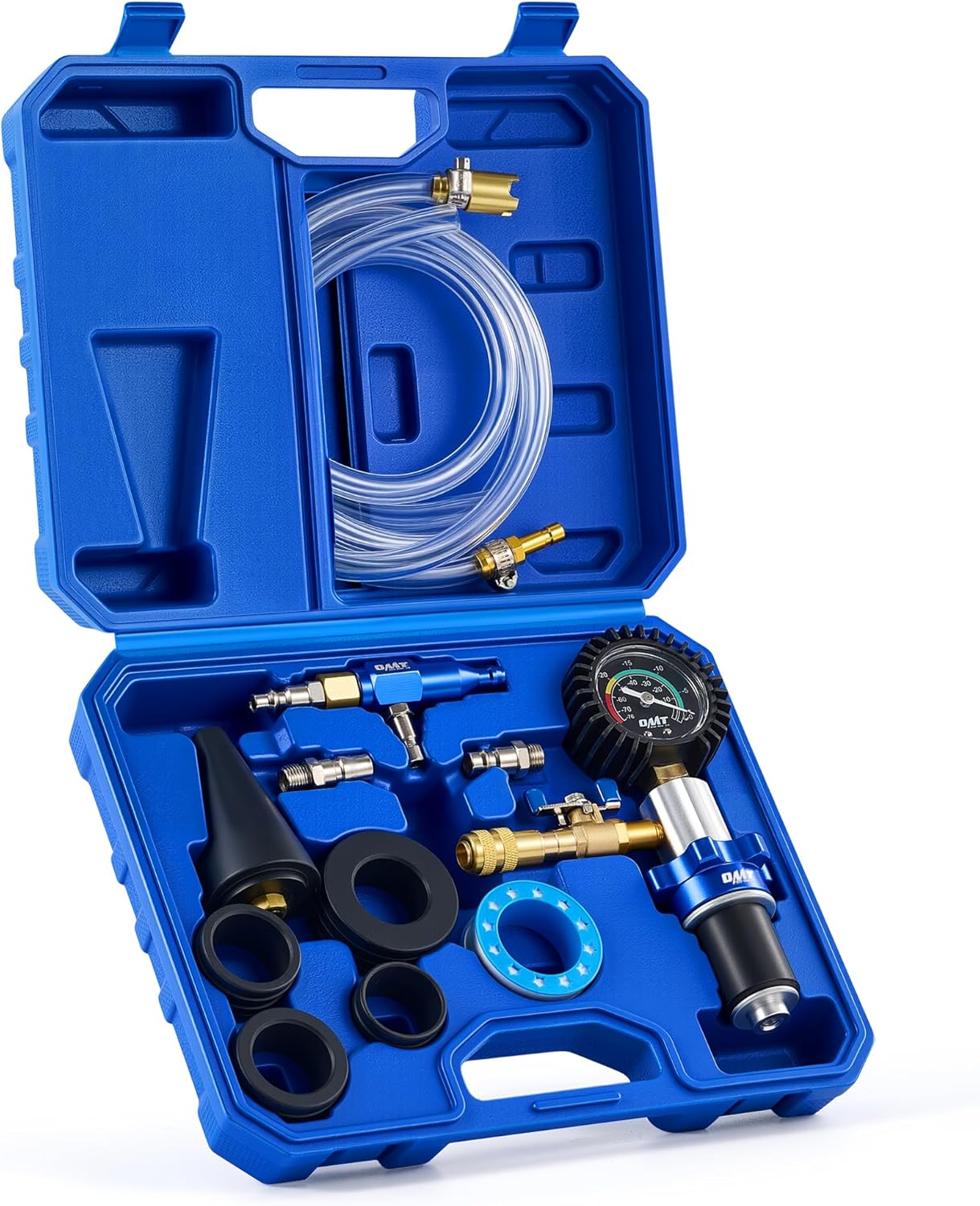 Read more about the article Orion Motor Tech Coolant Vacuum Refill Kit, 13pc Radiator Cooling System Tool Set with Conical Adapter 4 Round Adapters for Leak Detection Cooling Refill, Vacuum Coolant Fill Kit with Splashproof Hose