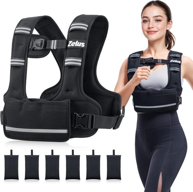 Read more about the article ZELUS Weighted Vest for Women Men, 4-10lb/11-20lb/20-32lb Curve-Fit Ergonomic Design Adjustable Workout Vest with 6 Iron Sand Bags, SGS-Certified Rucking Vest for Strength Training & Cardio Workouts