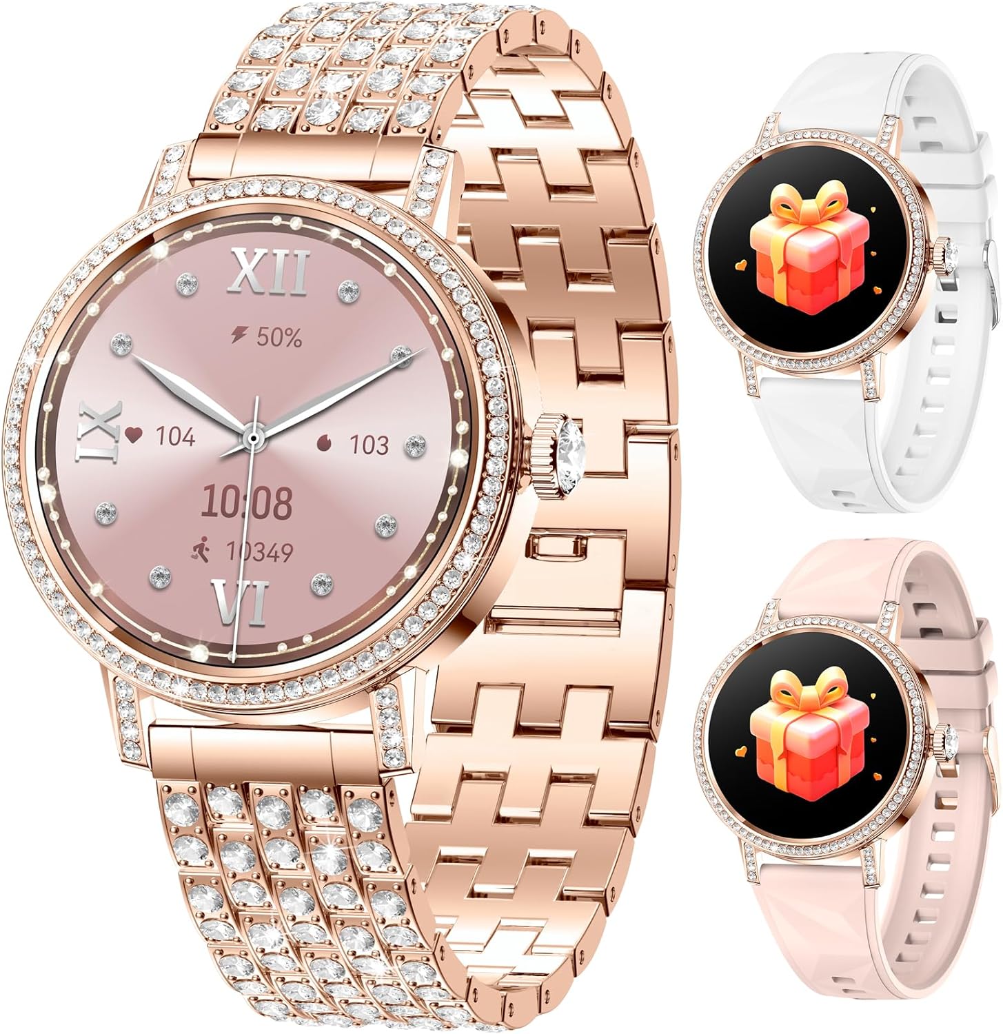 Read more about the article Smart Watches for Women with Diamonds，Bluetooth Calls(Answer&Make)，1.27″ HD Screen Smart Watch，Sleep/Heart Rate，Smartwatch Compatible with Android & iOS , Multiple Sports Modes Fitness Tracker