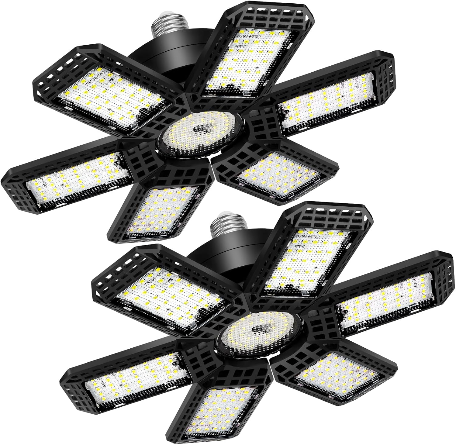Read more about the article 2 Pack Garage Lights, 28000LM Super Bright LED Shop Lights with 6+1 Deformable Panels, 6500K Garage Light Ceiling Led, E26/E27 Socket Screw in Bulb for Warehouse, Workshop, Basement, Attic