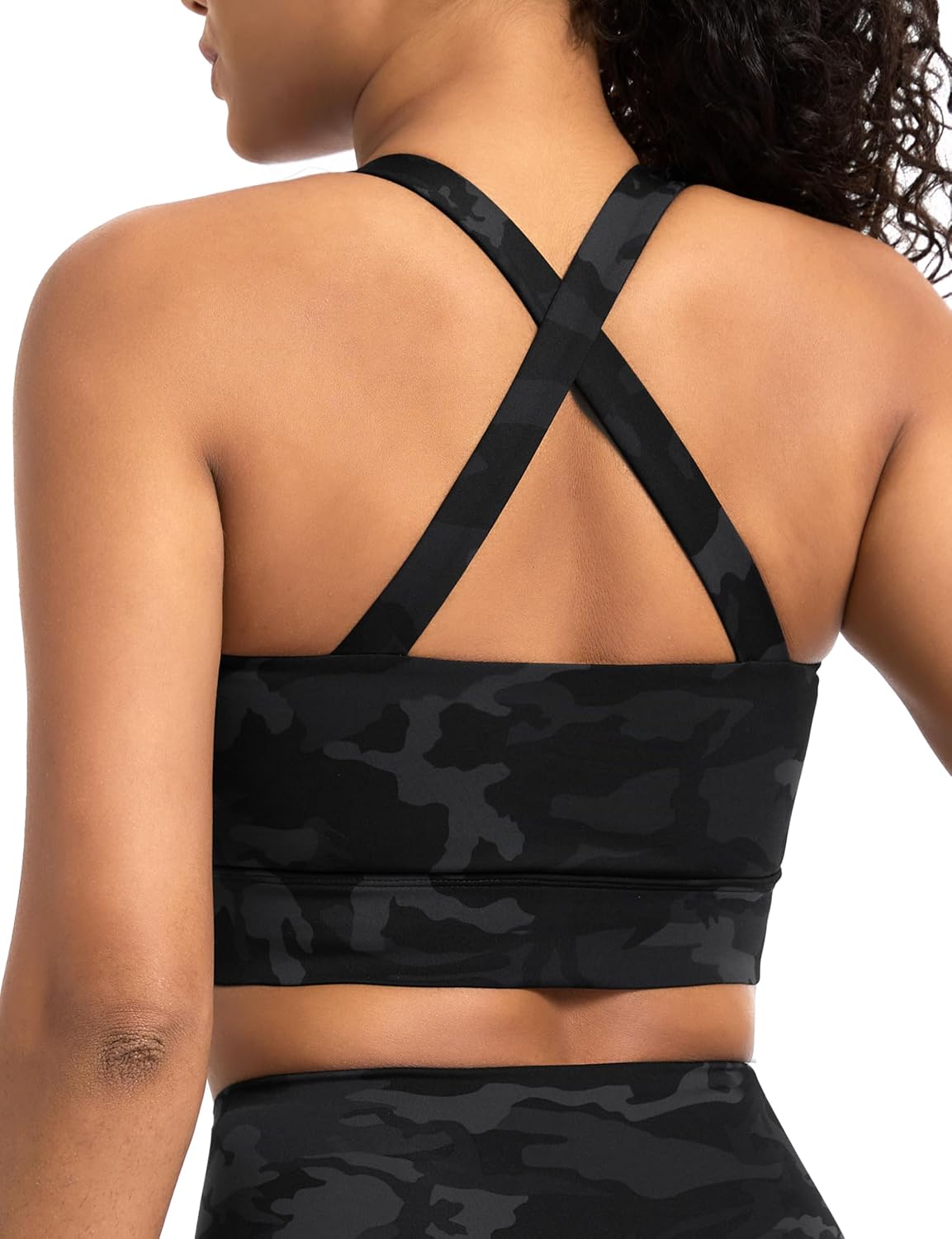 Read more about the article THE GYM PEOPLE Women’s Cross Back Ruched Sports Bra V Neck Wide Straps Removable Pads Workout Yoga Crop Top