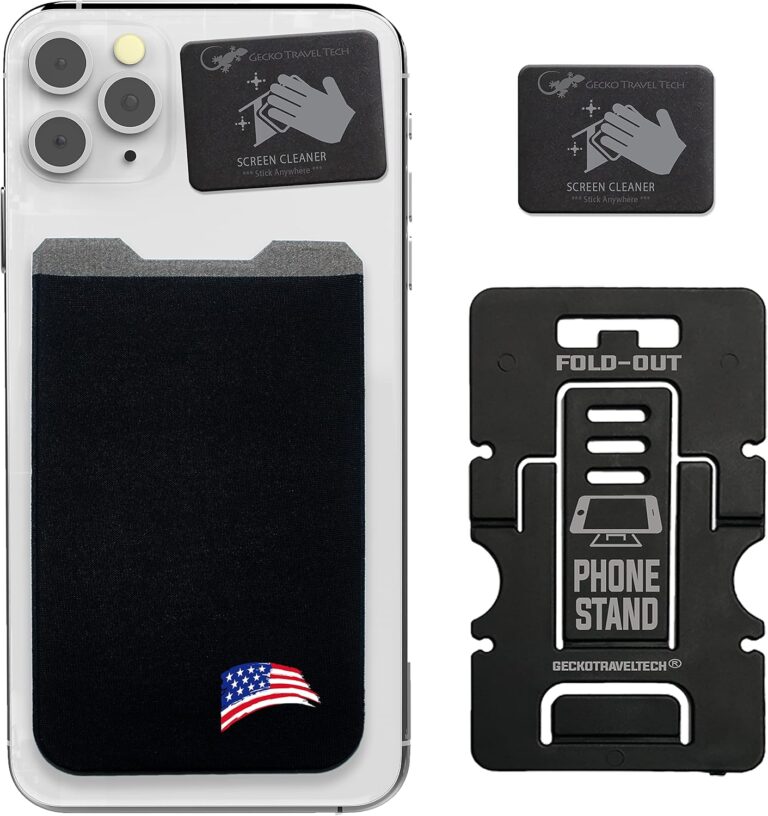 Read more about the article Phone Wallet – Adhesive Card Holder – Cell Phone Pouch – Stick on Lycra Pocket by Gecko – Carry Credit Cards and Cash
