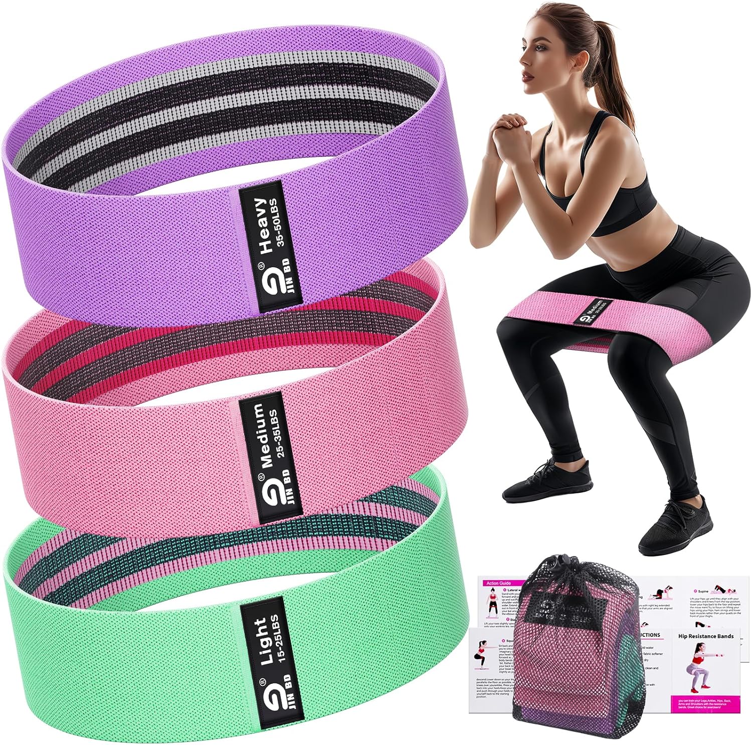 Read more about the article Fabric Resistance Bands Set – Booty Bands for Legs & Glutes, 3 Resistance Levels, Non-Slip Workout Bands for Women & Men, Ideal for Yoga, Pilates, Fitness, and Home Workouts