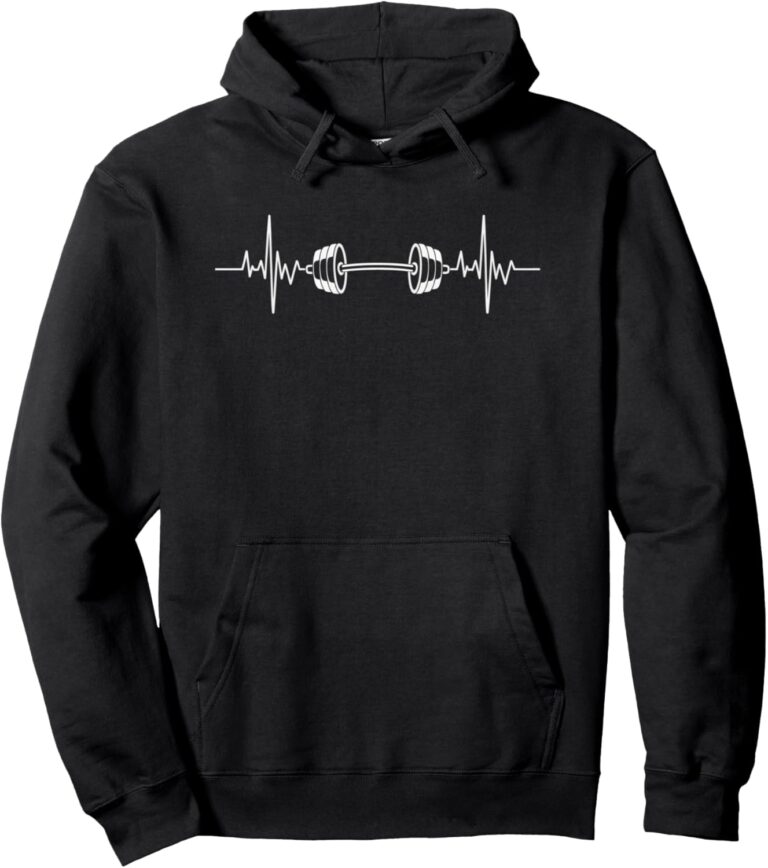 Read more about the article Heartbeat Barbell Gym Fitness Weightlifting Gifts Men Women Pullover Hoodie