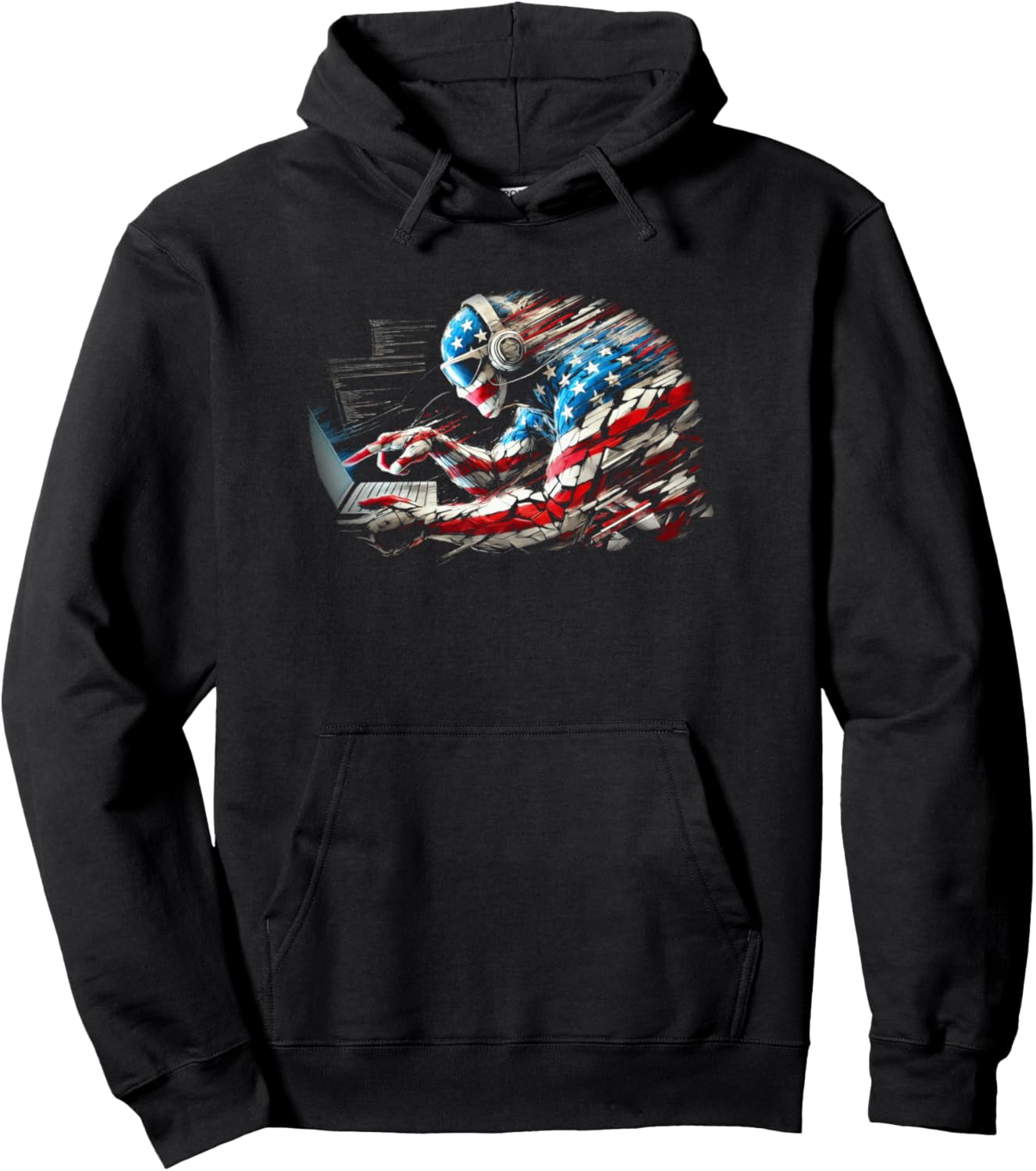 Read more about the article Cyber Security American Flag Proud Tech Patriot Design Pullover Hoodie