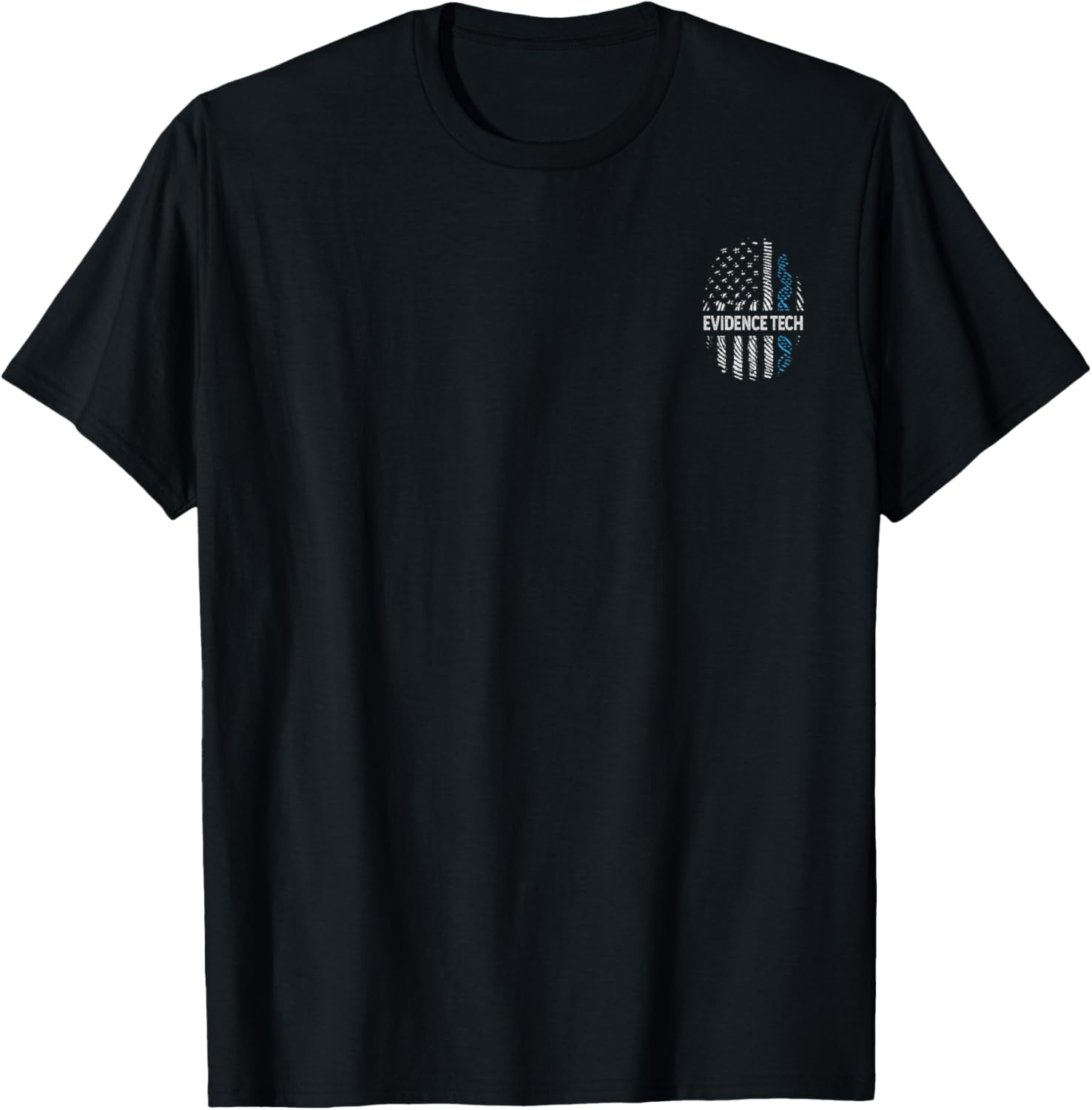 Read more about the article Evidence Tech Patriotic DNA USA Flag Pocket Design T-Shirt