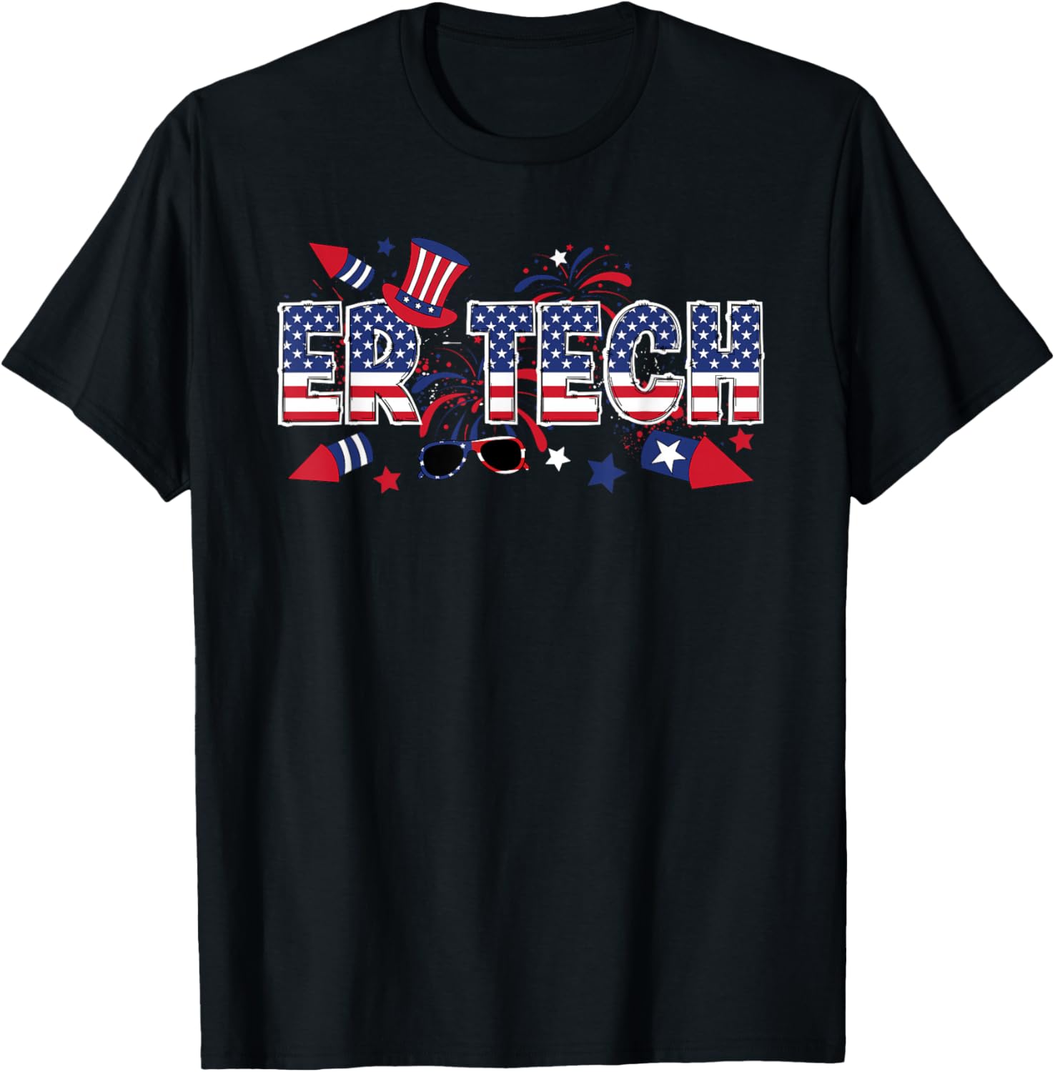 Read more about the article 4th Of July ER Tech American Flag Emergency Room Technician T-Shirt