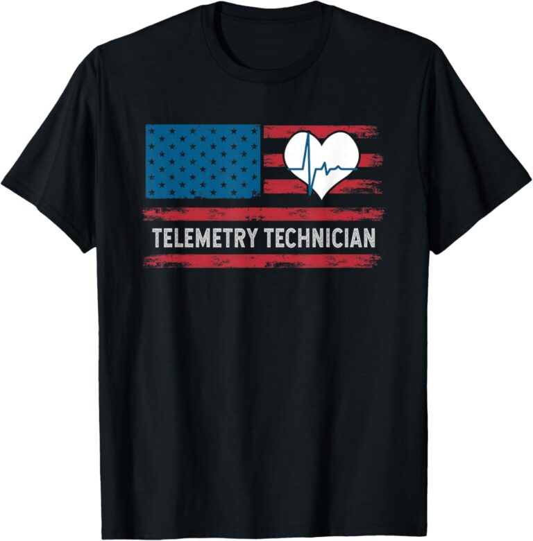 Read more about the article Telemetry Technician Electrocardiograph Tech USA Flag T-Shirt for Women Men