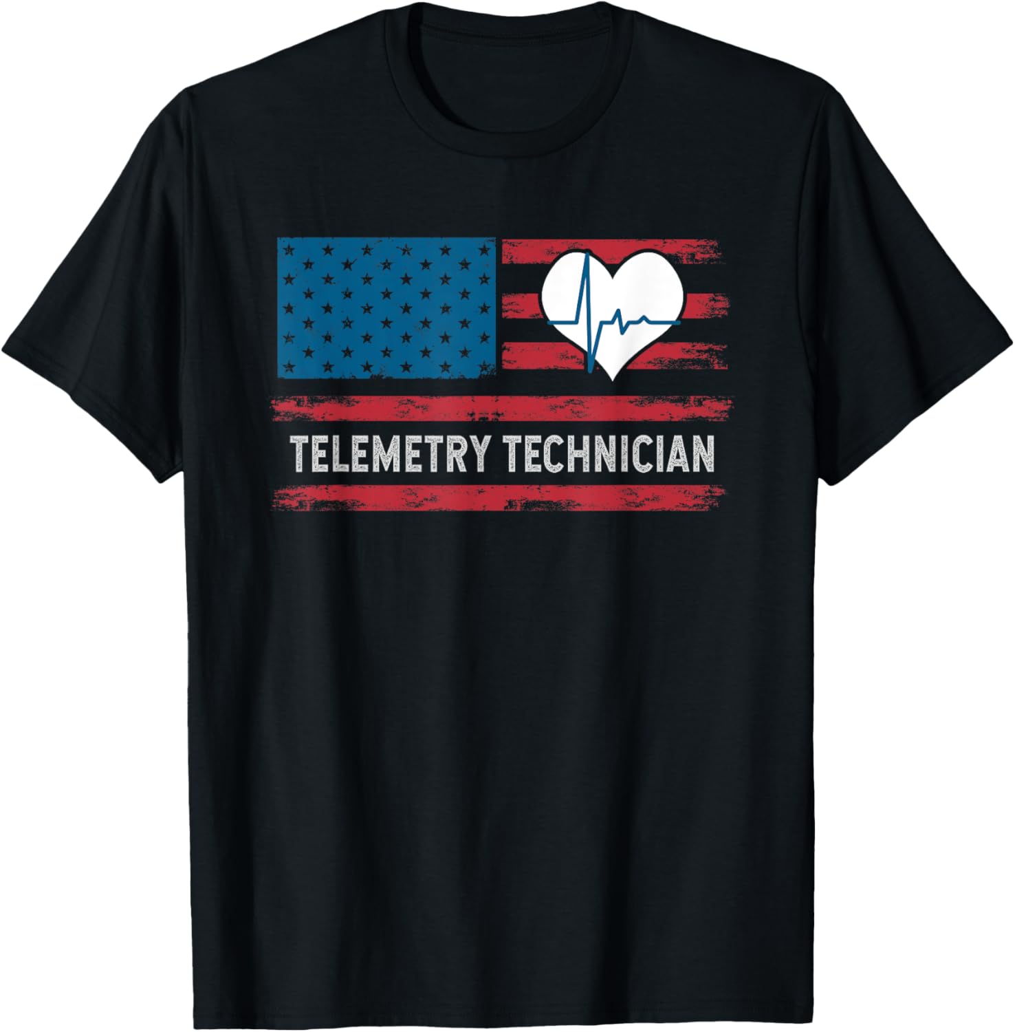 Read more about the article Telemetry Technician Electrocardiograph Tech USA Flag T-Shirt for Women Men