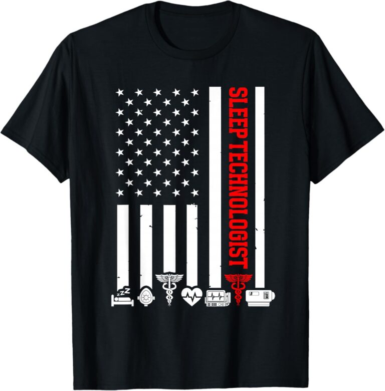 Read more about the article Sleep Technologist American Flag Sleep Tech T-Shirt