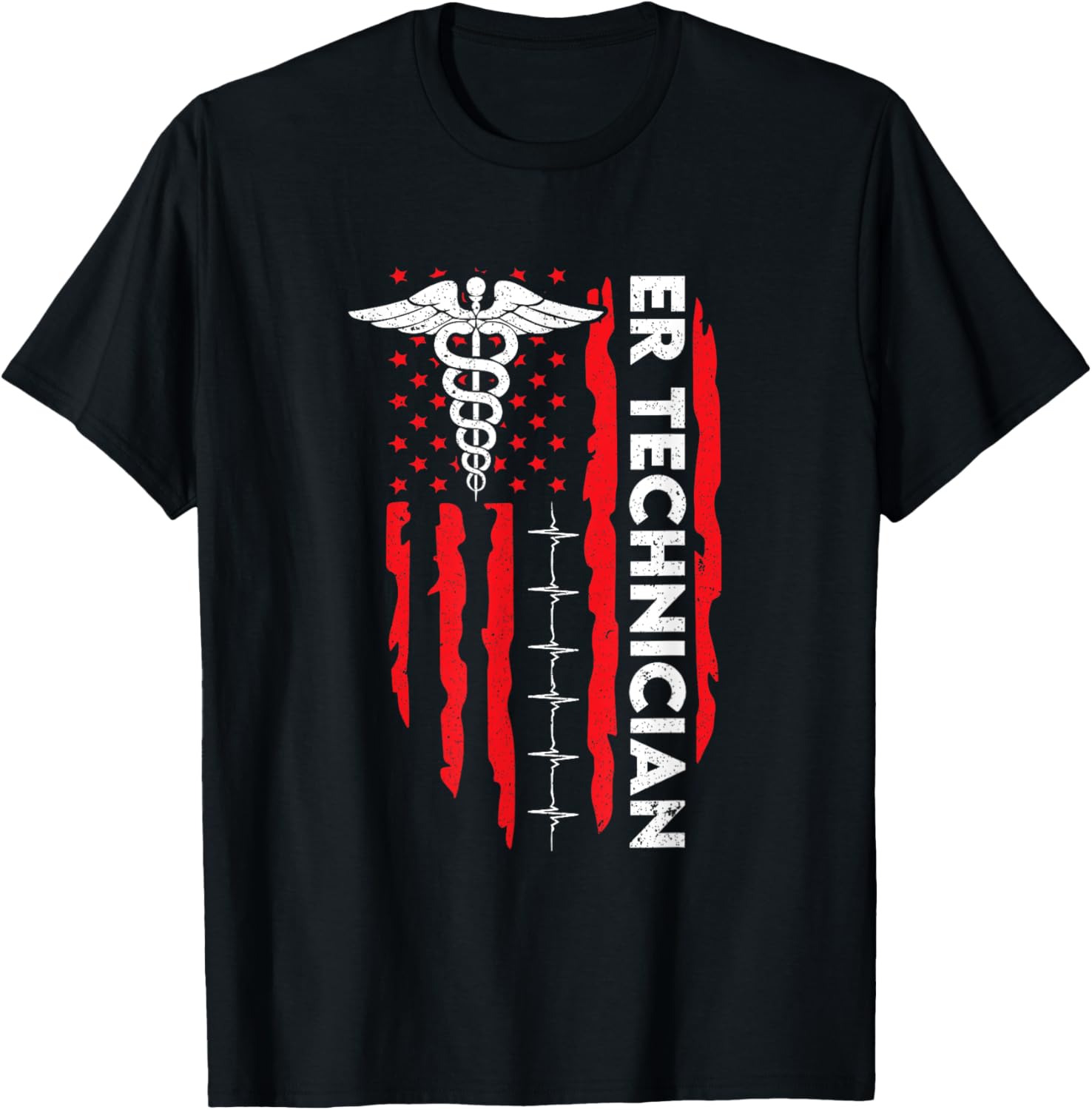 Read more about the article ER Technician American Flag Emergency Room Tech Patriotic Women Men T-Shirt