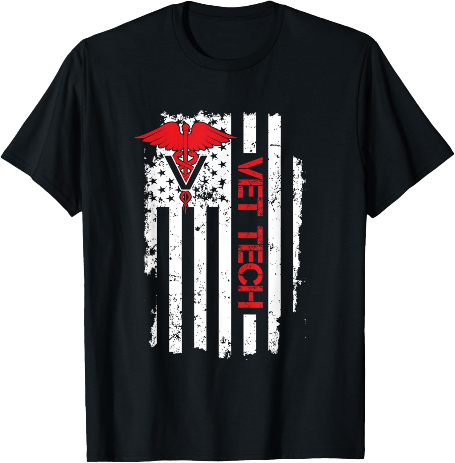 Read more about the article Vet Tech USA Flag Pets Veterinarians Animal Lovers T-Shirt
