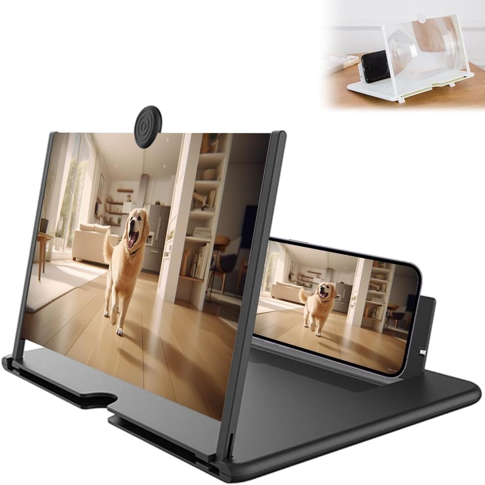 Read more about the article Screen Magnifier 2026 Version, Mobile Phone 3D HD Screen Magnifier, Foldable Phone Holder with Screen Amplifier, Magnifying Projector Screen for Movies Videos Gaming for All Phones (Black, 10 inch)