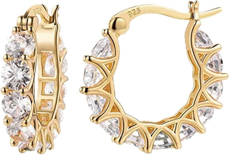 Read more about the article 925 Sterling Silver Earrings For Women 2025 Colorful Diamond Hoop Earrings Jewelry Diamond Birthday Valentines Day Gifts For Her