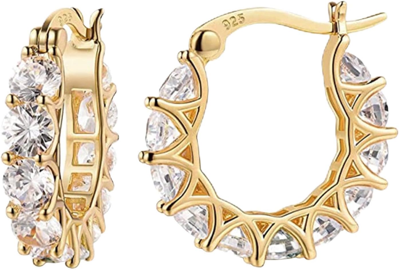 Read more about the article 925 Sterling Silver Earrings For Women 2025 Colorful Diamond Hoop Earrings Jewelry Diamond Birthday Valentines Day Gifts For Her