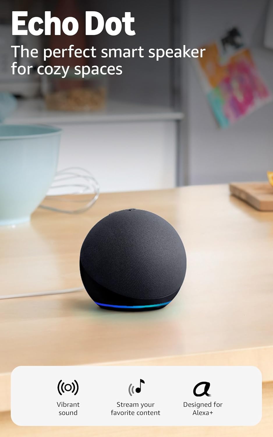 You are currently viewing Amazon Echo Dot (newest model) – Vibrant sounding speaker, Designed for Alexa+, Great for bedrooms, dining rooms and offices, Charcoal