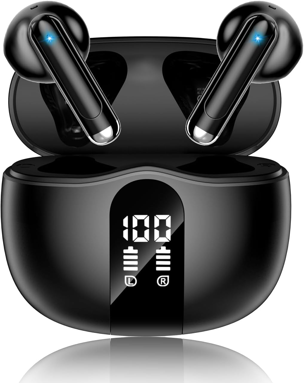 Read more about the article XIAOWTEK Wireless Earbuds, 2026 Bluetooth 5.4 Headphones Bass Stereo Ear Buds with Noise Cancelling Mic, LED Display in Ear Earphones 50H Playtime Ear Buds, IP7 Waterproof for Laptop Pad Phones Black