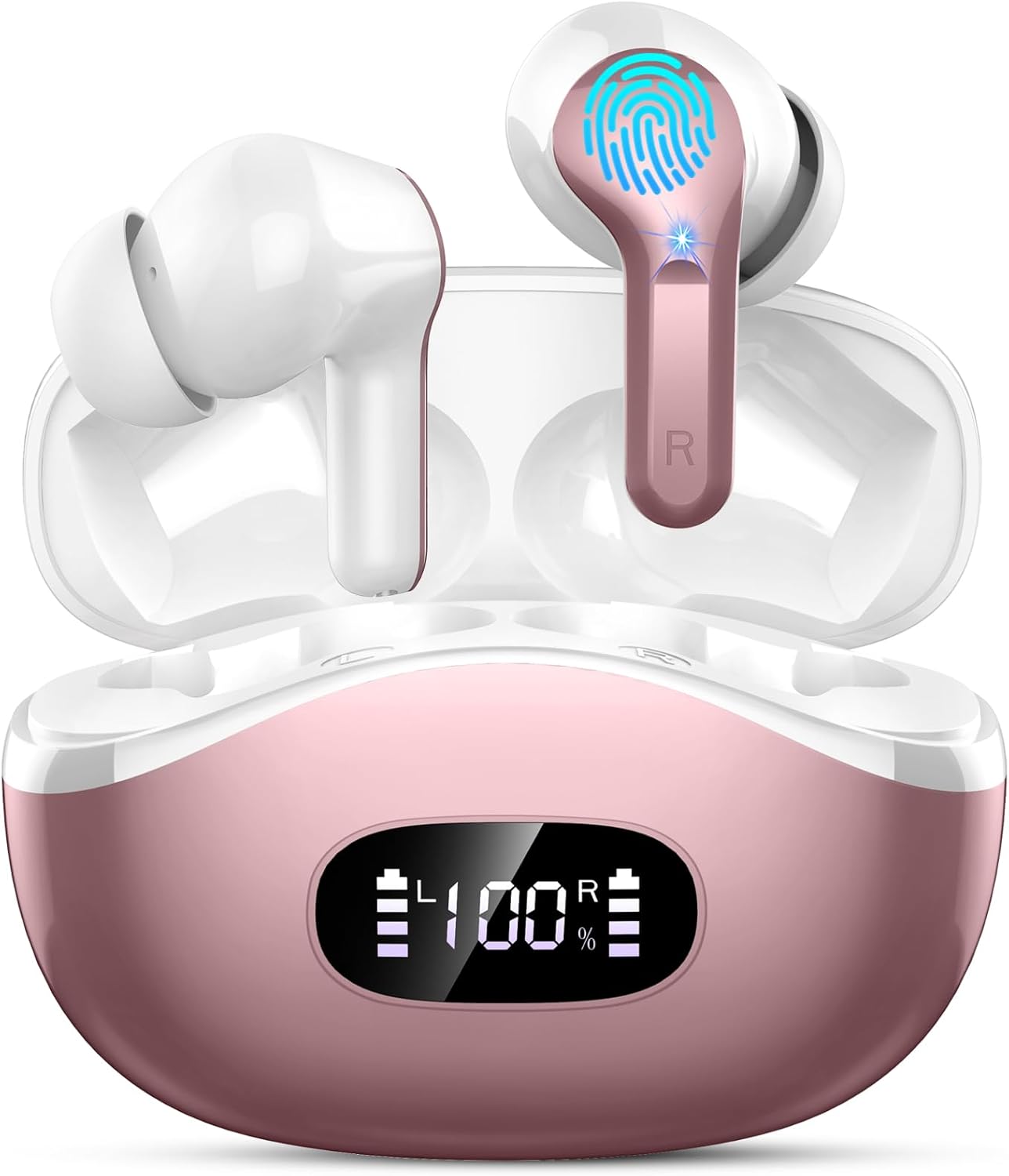 You are currently viewing Wireless Earbuds Bluetooth Headphones, 2025 Hi-Fi Stereo Deep Bass Ear Buds, 4 ENC Noise Cancelling Mic, USB Fast Charging in-Ear Earphones, IP7 Waterproof Workout Sport for Laptop Pad Android iOS