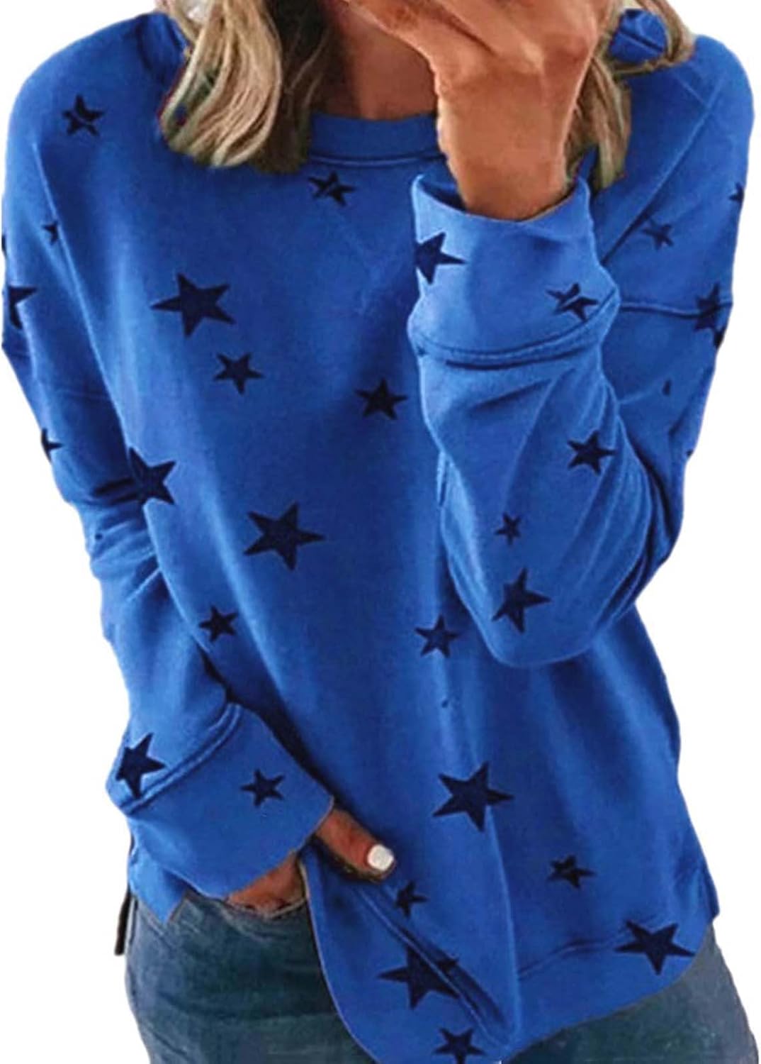 You are currently viewing PIFAME Womens Sweatshirt Crew Neck Star Graphic Pullover Tops 2024 Fall Casual Long sleeve Oversized Sweatshirt