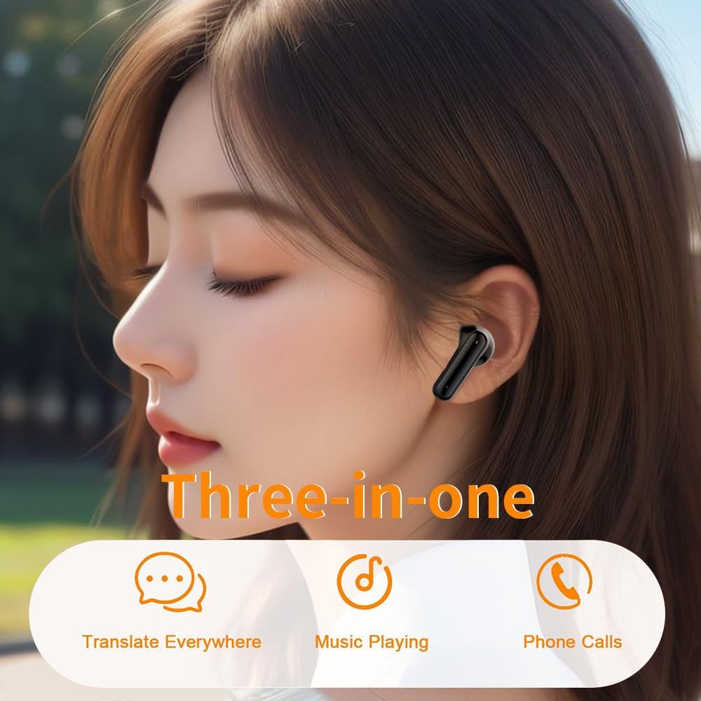 Read more about the article AI Language Translator Earbuds Real Time, Supports 144 Languages, Earphone 3-in-1 Accents，Headphones Language Earbud Translators Bluetooth & APP for Travel, Business, and Learning（Black）