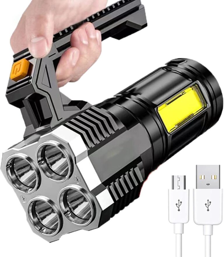 Read more about the article LED Flashlights High Lumens, USB Rechargeable Flashlights with Side Lights, Power Display & 4 Modes, lPX6 Waterproof Flashlight for Camping, Outdoor