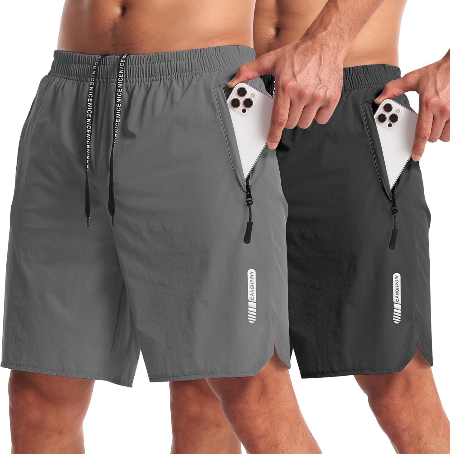You are currently viewing CANGHPGIN 2 Pack Mens Workout Athletic Shorts 7 inch Inseam Quick Dry Hiking Shorts Men Lightweight Sports Gym Shorts Running