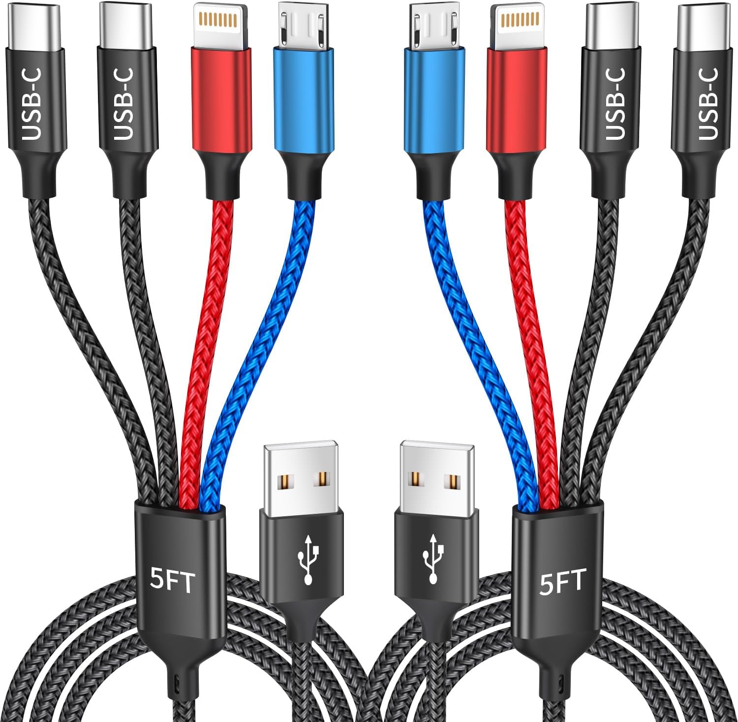 Read more about the article Dual Type-C 4 in 1 Multi Charging Cable for iPhone 17/ Galxy S26, Travel Cruise Essentials, USB Cable iPhone Charger Cord, Charging Cords for iPhone17-8/Androids/iPad and More, Car Charger (2Pack 5FT)