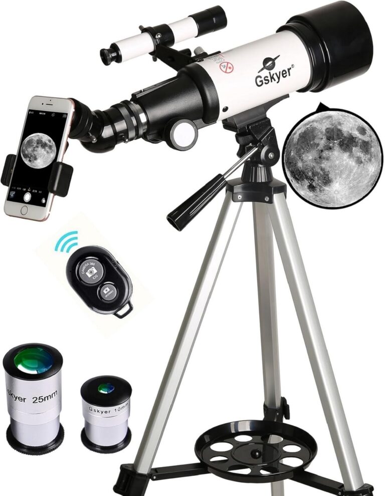 Read more about the article Gskyer Telescope, 70mm Aperture 400mm AZ Mount Astronomical Refracting Telescope for Kids Beginners – Travel Telescope with Carry Bag, Phone Adapter and Wireless Remote.