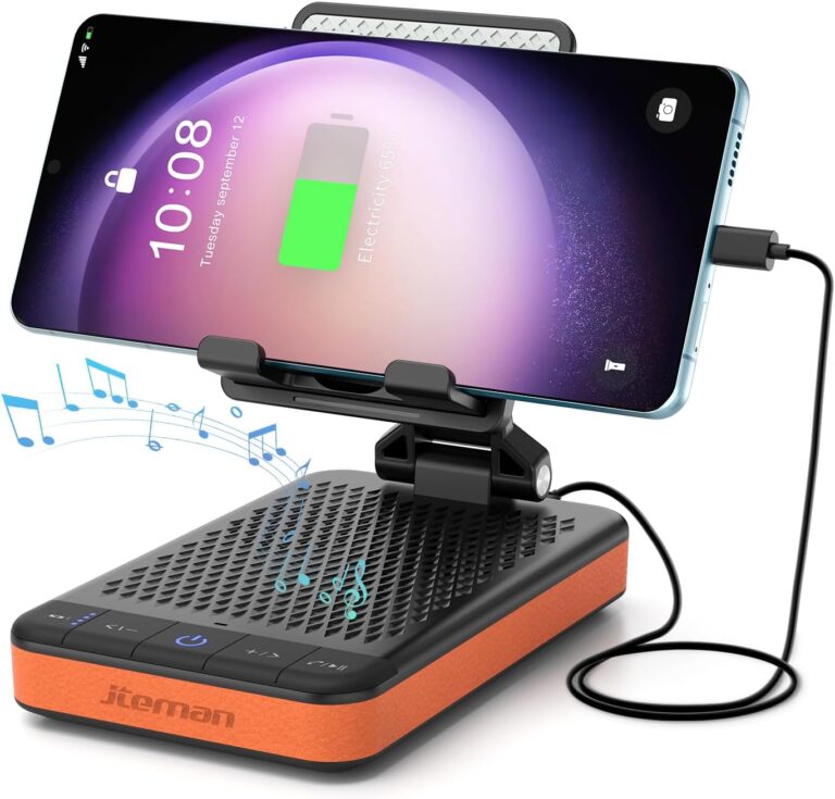 Read more about the article JTEMAN Bluetooth Speaker Phone Stand with Charging Function,Portable Foldable Slim Stand,Birthday Gifts for Men and Women Tech Gadgets