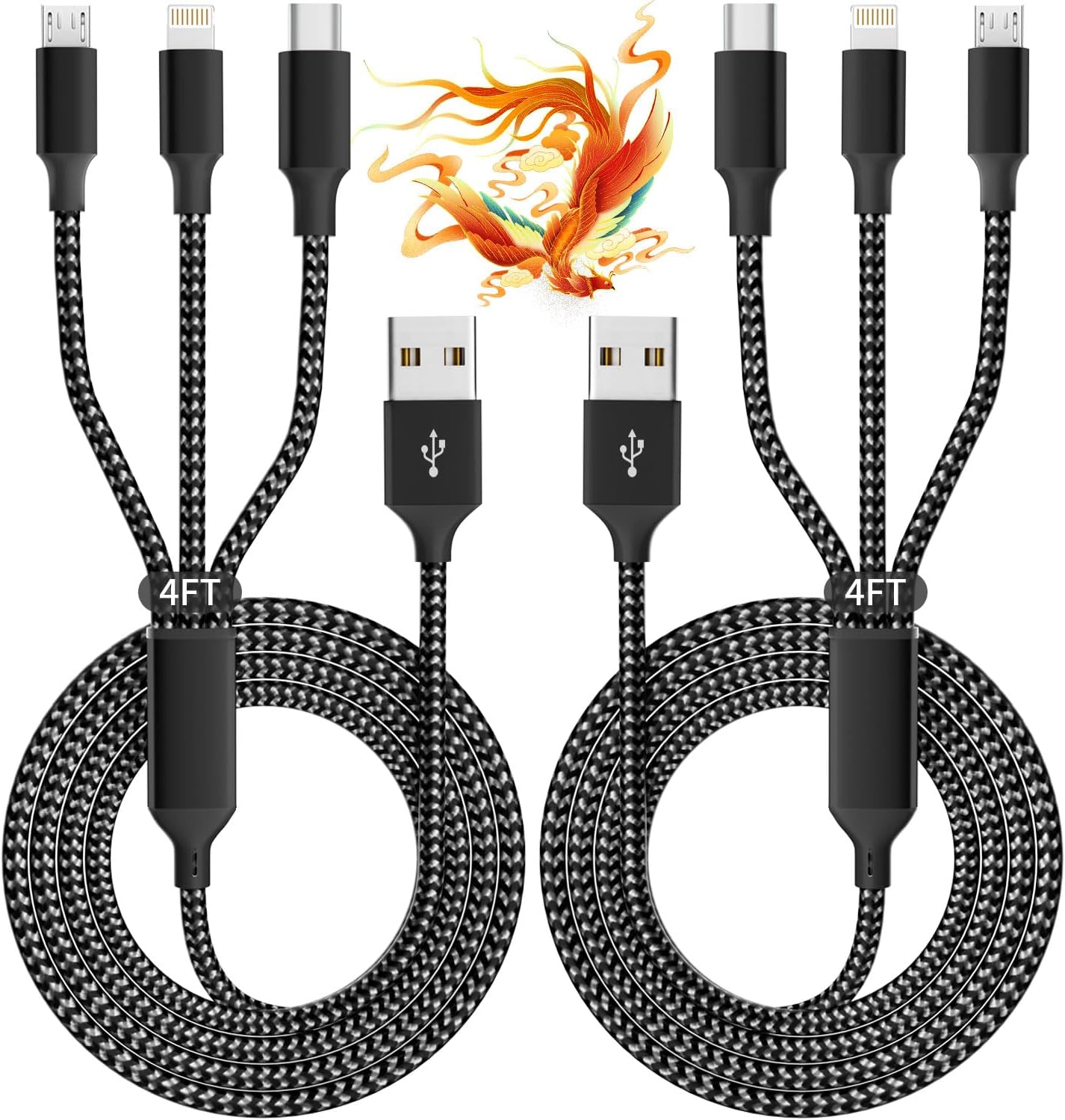 Read more about the article IDISON Multi Charging Cable(2Pack 4FT), 3 in 1 USB Charging Cable for Multiple Devices, Braided Universal Phone Charger Cord with Type-C, Micro USB, IP Port for iPhone17/16/14/Android Phones and More