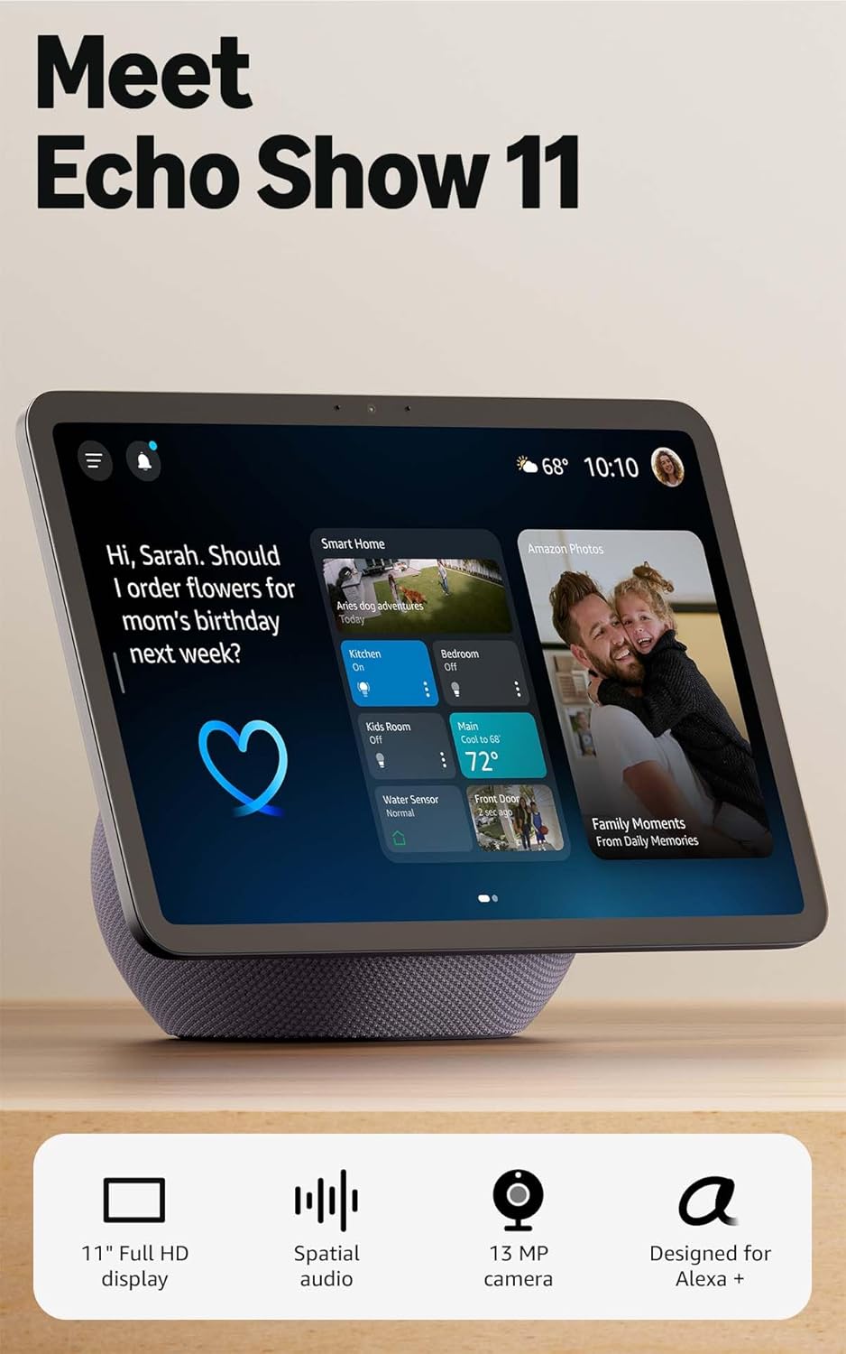 You are currently viewing Amazon Echo Show 11 (newest model), Vibrant Full-HD 11″ display with more viewing area and spatial audio, Designed for Alexa+, Graphite