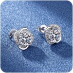 925 Sterling Silver Diamond Stud Earrings for Women
