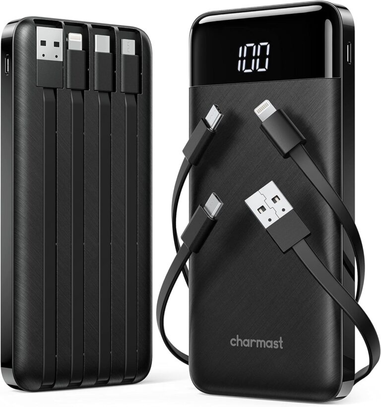 Read more about the article charmast 2 Pack 10000mAh Portable Charger, Power Bank with Built-in 4 Cables, 6 Outputs & 3 Inputs, Battery Pack with Digital Display, Travel Essential for iPhone All Series & Android, Family Sharing